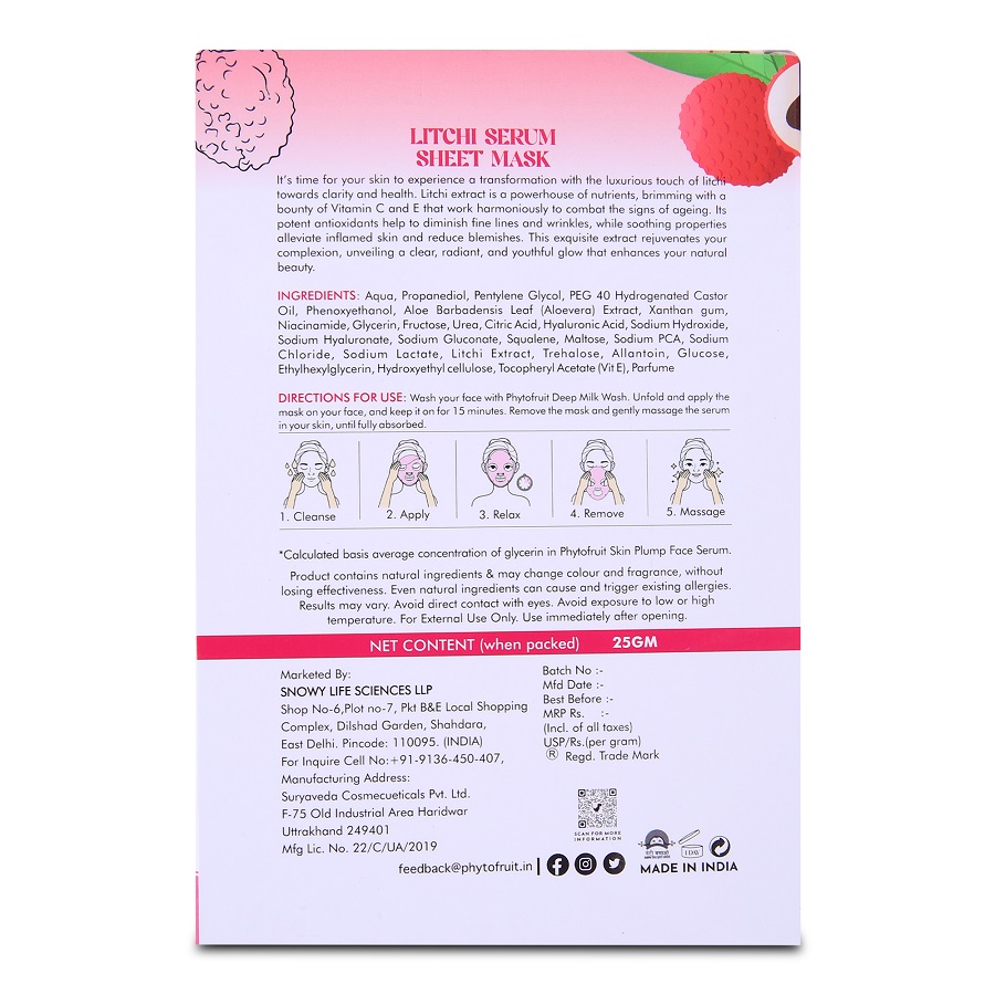 Phytofruit Lichi Serum Face Sheet Mask - Image 6