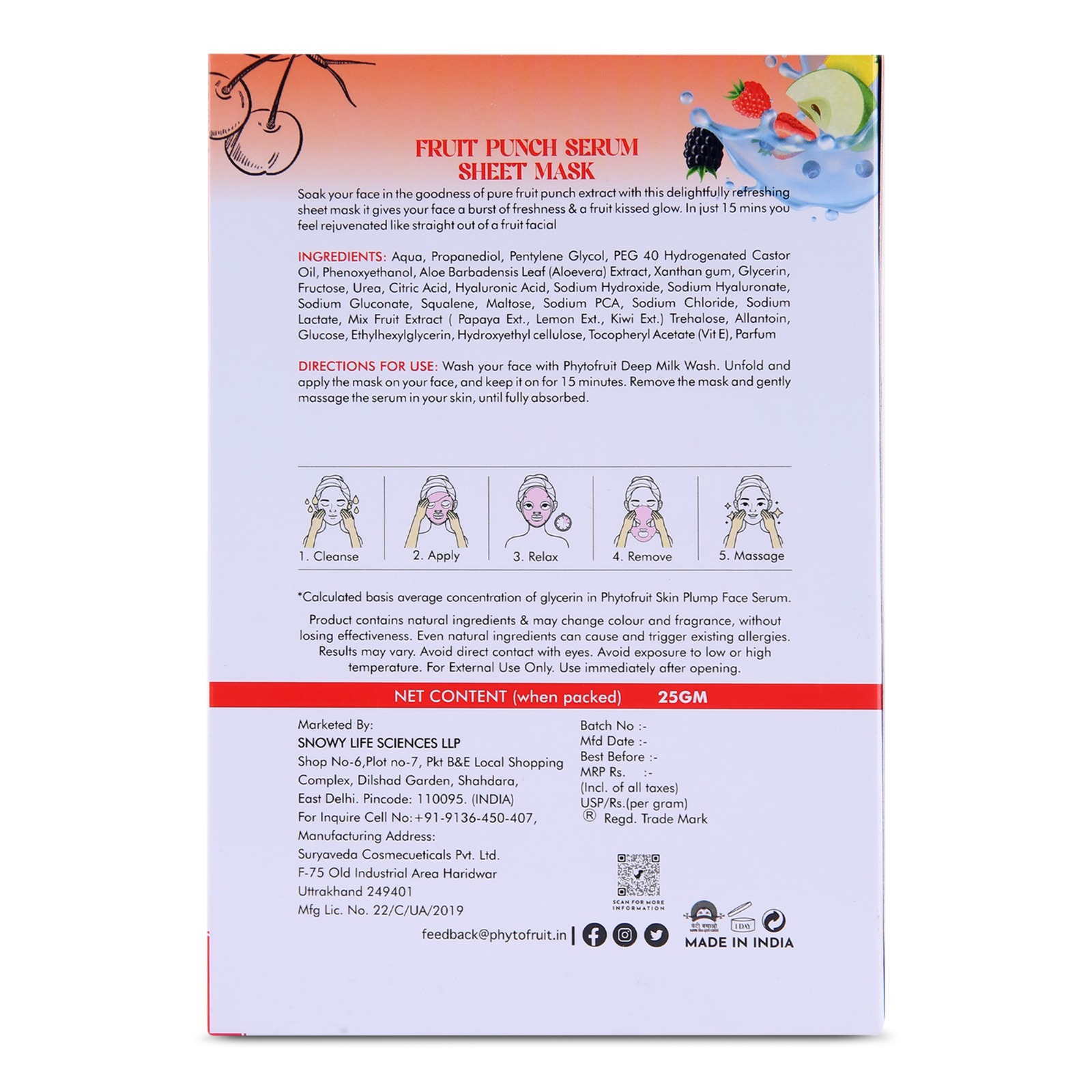 Phytofruit Fruit Punch Serum Face Sheet Mask - Image 6